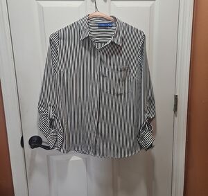 Apt. 9 Black and White Striped Blouse